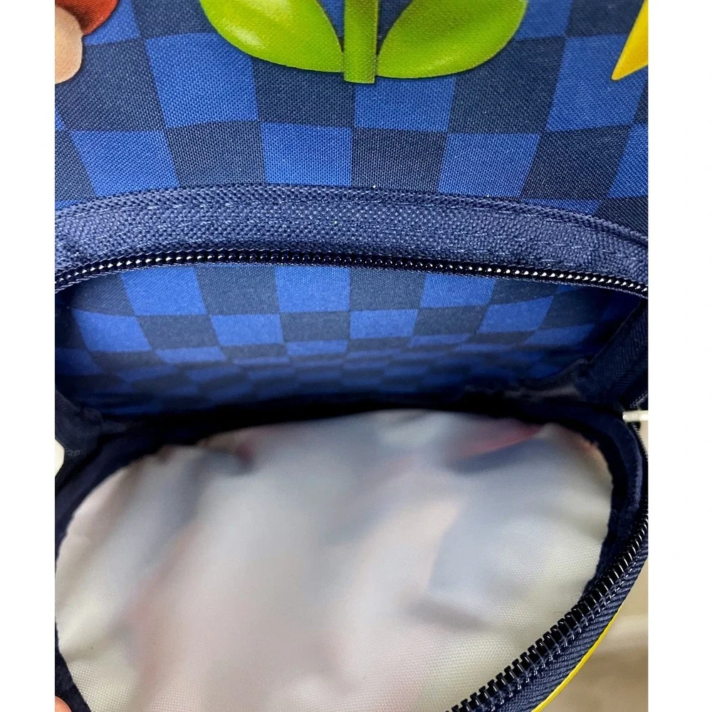 Nintendo Super Mario Bros Kids Mini Backpack Blue Checkered Brothers Toddler Bag